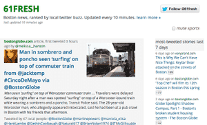 A screenshot of 61Fresh, showing the top headlines